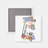 搭乗券サンティアゴデロスカバレロスドミニカ マグネット (正面/裏面)