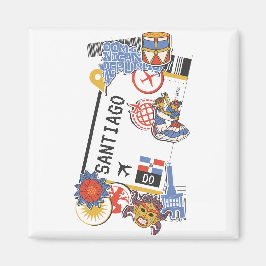 搭乗券サンティアゴデロスカバレロスドミニカ マグネット (正面)