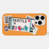 搭乗券シアトルUSA iPhoneケース (裏面横)