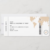 搭乗券ジェンダー明らかにベージュニュートラル旅行 招待状 (裏面)