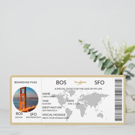 搭乗券スクラッチサプライズ休暇/旅行公開 招待状 (スタンド正面)