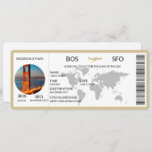 搭乗券スクラッチサプライズ休暇/旅行公開 招待状 (正面/裏面)