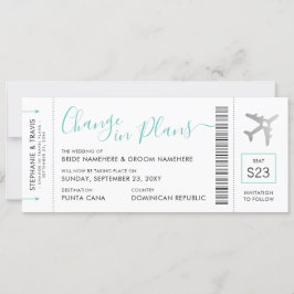 搭乗券チケット日付の変更シルバー飛行機 案内状