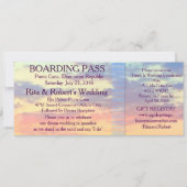 搭乗券チケット|行き先の結婚式 招待状 (正面)
