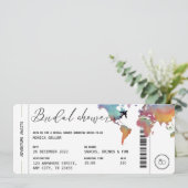 搭乗券トラベルをテーマにしたブライダルシャワー 招待状 (スタンド正面)