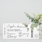 搭乗券トラベルカップルのシャワーセージ緑 招待状 (スタンド正面)