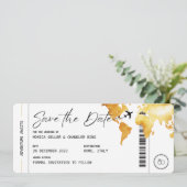 搭乗券トラベル日付の結婚入力を保存 招待状 (スタンド正面)