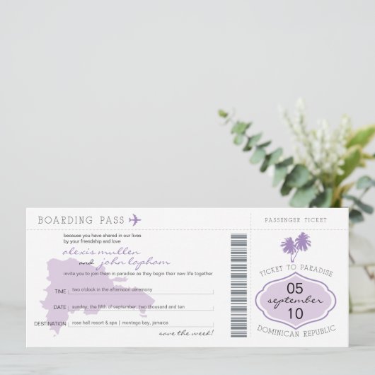 搭乗券ドミニカ共和国に日付を保存 セーブザデート (スタンド正面)