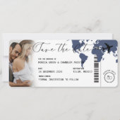 搭乗券ネイビーブルーのマップ写真を保存する セーブザデート (正面)