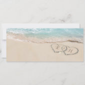 搭乗券ビーチへの出欠返信と結婚式招待状 招待状 (裏面)