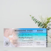 搭乗券ビーチ写真招待&結婚式 招待状 (スタンド正面)