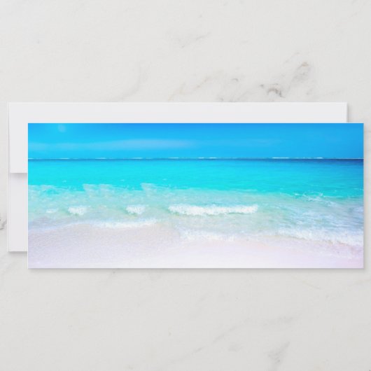 搭乗券ビーチ写真招待&結婚式 招待状 (裏面)