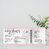 搭乗券ベビーガールトラベルベビーシャワー 招待状 (スタンド正面)