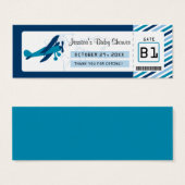 搭乗券ベビーシャワーメッセージカード (正面&裏面)