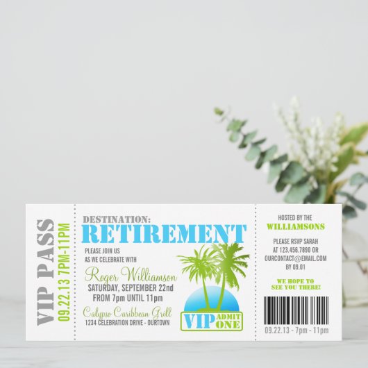 搭乗券リタイアメントパーティの招待状 招待状 (スタンド正面)