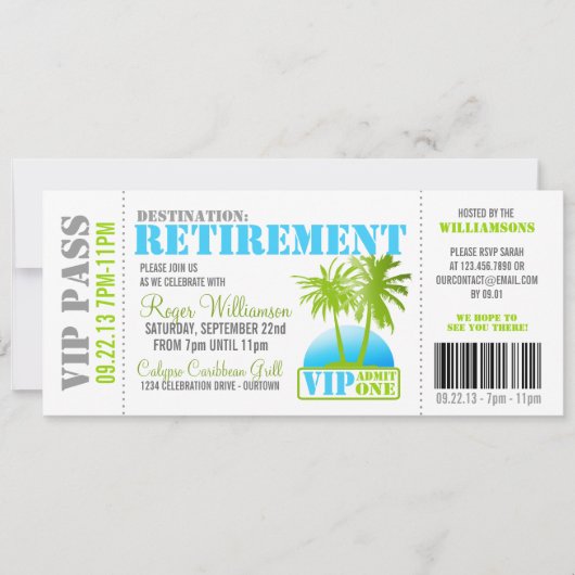 搭乗券リタイアメントパーティの招待状 招待状 (正面)