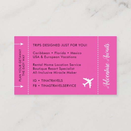 搭乗券名刺 名刺 (裏面)