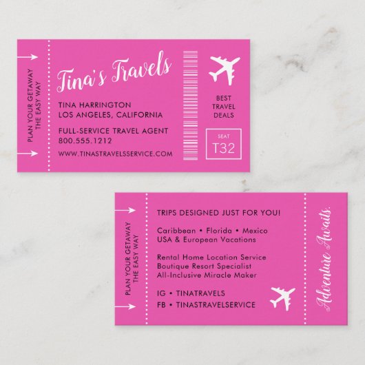 搭乗券名刺 名刺 (正面/裏面)