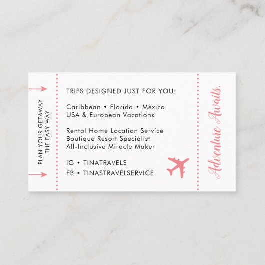 搭乗券名刺 名刺 (裏面)