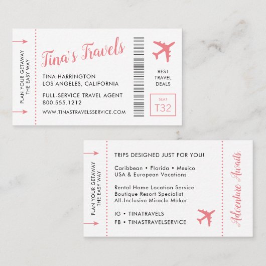 搭乗券名刺 名刺 (正面/裏面)