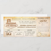 搭乗券結婚のチケット招待ラスベガス 招待状 (正面/裏面)