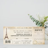 搭乗券結婚のチケット-招待状パリ 招待状 (スタンド正面)