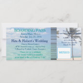 搭乗券結婚チケットビーチ先 招待状 (正面)