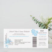 搭乗券結婚式招待状とRSVPを1つに 招待状 (スタンド正面)