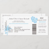 搭乗券結婚式招待状とRSVPを1つに 招待状 (正面/裏面)