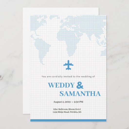 搭乗券結婚式招待状 招待状 (正面/裏面)