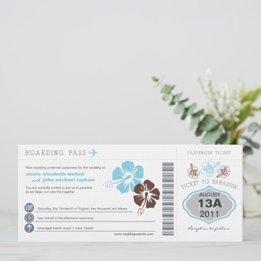 搭乗券結婚式招待状 招待状 (スタンド正面)