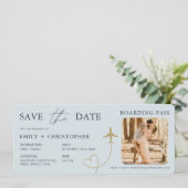 搭乗券風QRコードのSave the Date (スタンド正面)