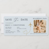 搭乗券風QRコードのSave the Date (正面)