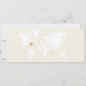 搭乗券飛行機チケット日付の結婚保存 招待状 (裏面)