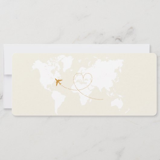 搭乗券飛行機チケット日付の結婚保存 招待状 (裏面)