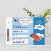 搭乗券飛行機誕生日パーティーの招待 招待状 (スタンド正面)