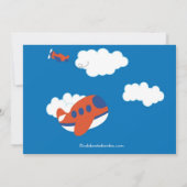 搭乗券飛行機誕生日パーティーの招待 招待状 (裏面)