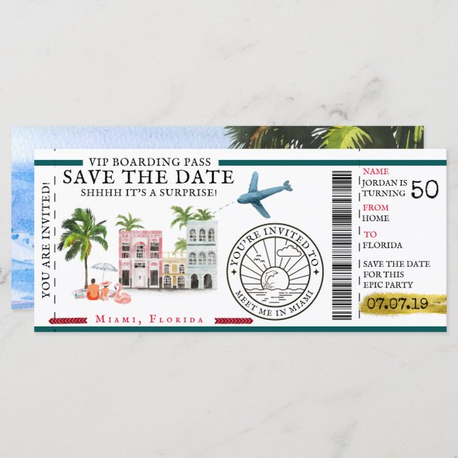 搭乗券 |サプライズ送信先誕生日 (正面/裏面)