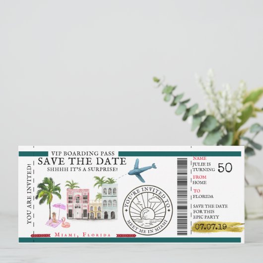 搭乗券 |サプライズ送信先誕生日 招待状 (スタンド正面)