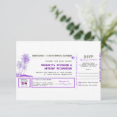 搭乗券　フライト　結婚式招待状　（出欠）返信ください 出欠カード (スタンド正面)