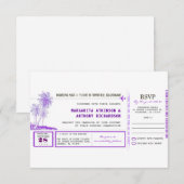搭乗券　フライト　結婚式招待状　（出欠）返信ください 出欠カード (正面/裏面)
