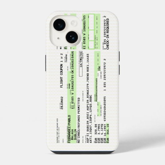 搭乗券 – レトロ iPhoneケース (裏面)