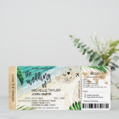 搭乗券 世界地図トロピカルアイランド 返信 招待状 (スタンド正面)