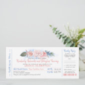 搭乗券 |熱帯ビーチ |の結婚チケット 招待状 (スタンド正面)