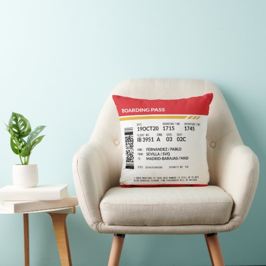 搭乗券 – 赤 クッション (椅子)