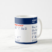 搭乗券 – 青と赤 コーヒーマグカップ (正面右)
