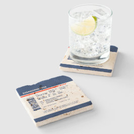 搭乗券 – 青と赤 ストーンコースター