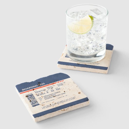 搭乗券 – 青と赤 ストーンコースター (横)