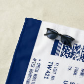 搭乗券 – 青と赤 ビーチタオル (インサイチュ)