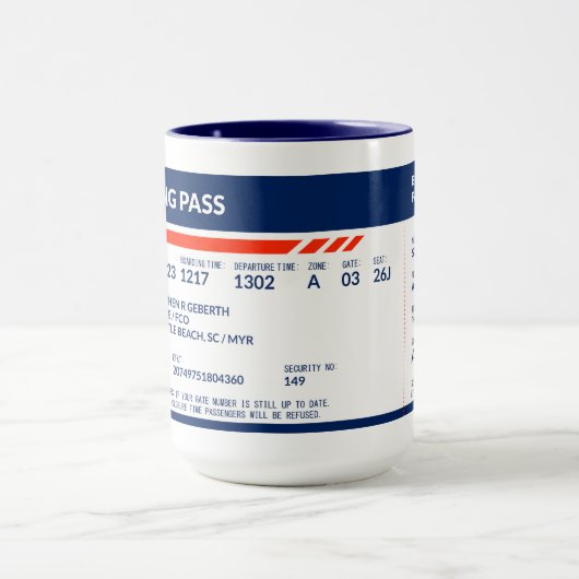 搭乗券（青と赤） SRG マグカップ (中央)